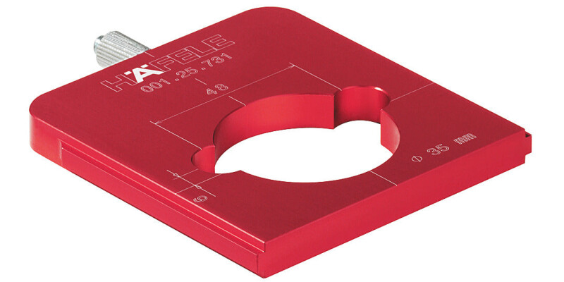 Drill Guide, for &Oslash; 35 mm Concealed Hinges, H&auml;fele Red Jig