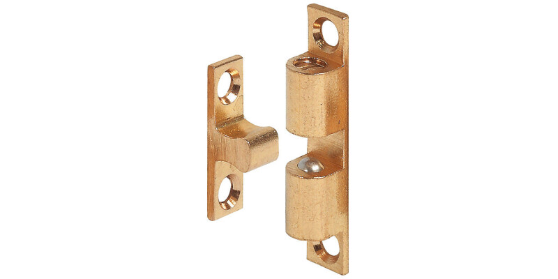 Twin Ball Catch, for Screw Fixing, Brass