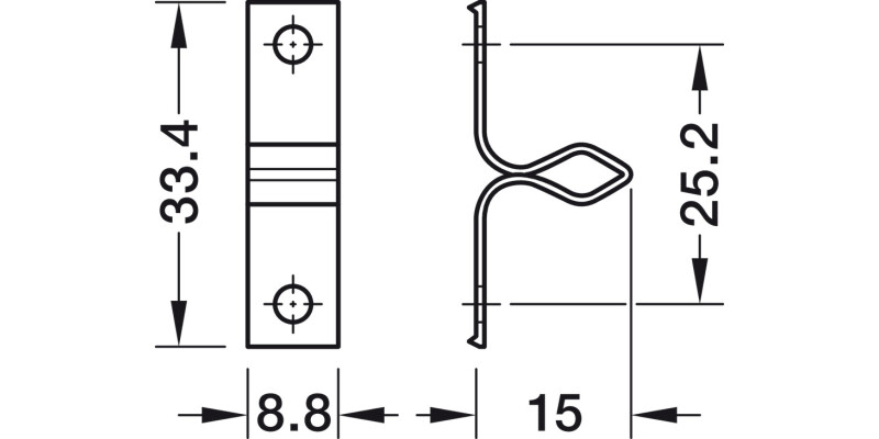 Twin Roller Catch Sprung Steel Burnished