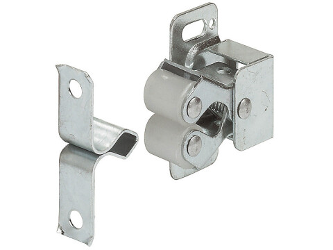 Twin Roller Catch, for Screw Fixing, Spring Loaded, Steel