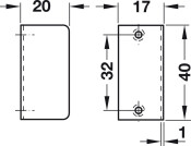 Angled Striking Plate 40x20x17mm St NP
