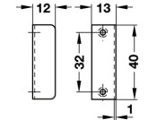 Angled Striking Plate 40x12x12mm St NP