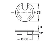 Cable Outlet 1prt D63x15mm ZA PC