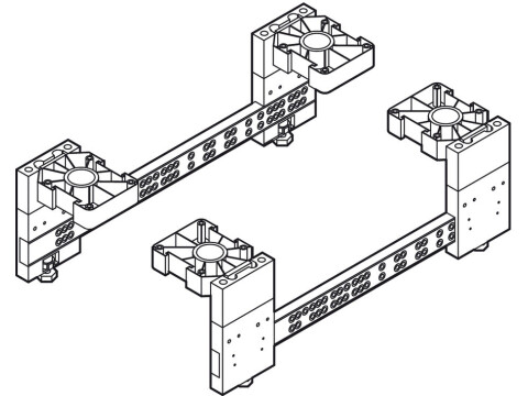 Plinth Drawer Fitting Set, for Moulded Plastic Drawer System