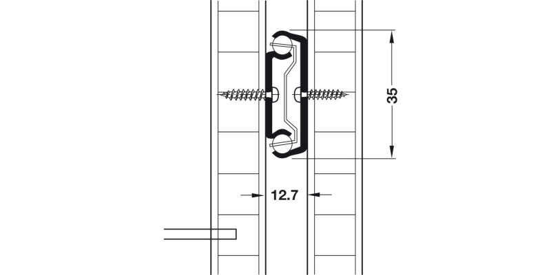2132 BB Drawer Runner Sgl 35kg 300mm BZP