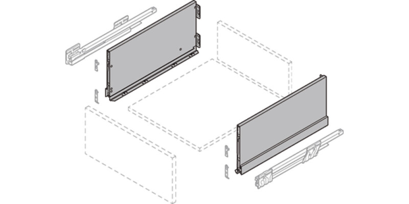NovaPro Scala Drawer Sides 250/500mm Slv