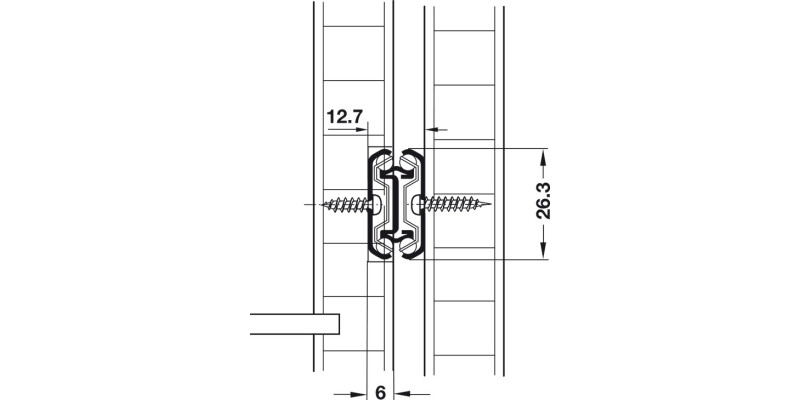 2642 BB Drawer Runner Full 45kg 450mm BZP