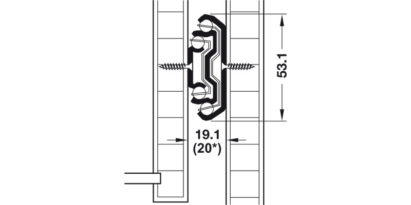 5321 BB Drawer Runner Full 110kg 700mm BZP
