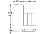 eXTray Oak Cutlery Ins 470/400-600mm