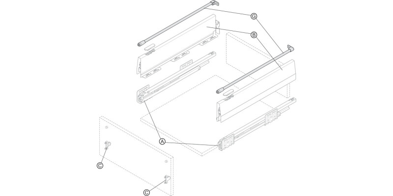 MX Round Rail Set 400mm Gry/Slv