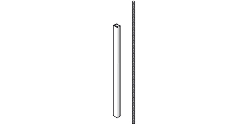 Threaded Rod and Trim Strip Set, M6, for Door Straightening System, Planofit