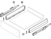 NovaPro Scala St Drawer Back 90/1000mm Slv