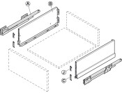 NovaPro Scala St Drawer Back 186/1000mm Stn