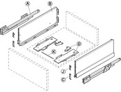 NovaPro Scala St Drawer Back 186/1000mm Stn
