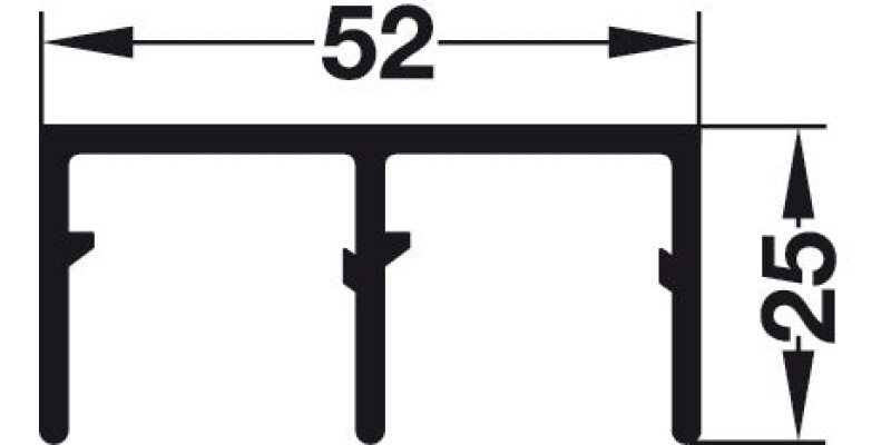 Bottom Channel, for Sliding Cabinet and Wardrobe Doors, Hawa-Dorado
