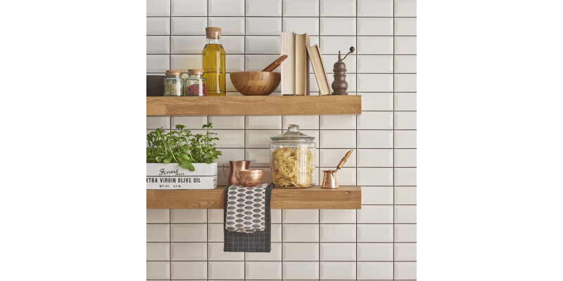 Wood Shelf Rustic Oak 600x200x40mm