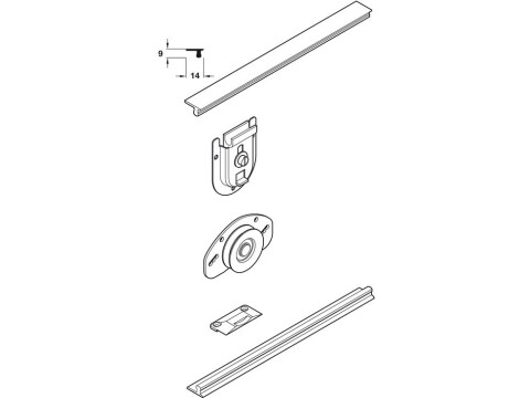 Complete Door Set, with Tracks, for Sliding Wardrobe Doors, SF-25/51
