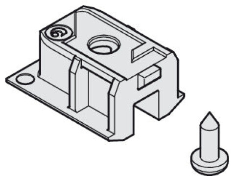 Top Track End Piece, for Sliding Cabinet Doors, Hawa-Clipo 26/36 H IF