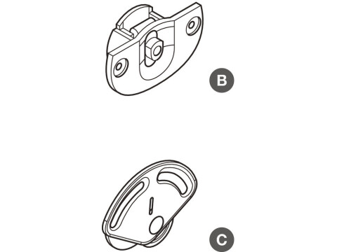 Fitting Set, for Sliding Cabinet Doors, H&auml;fele System 7