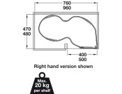 Nuvola Corner PO 450/900mm LH Chr/Wht