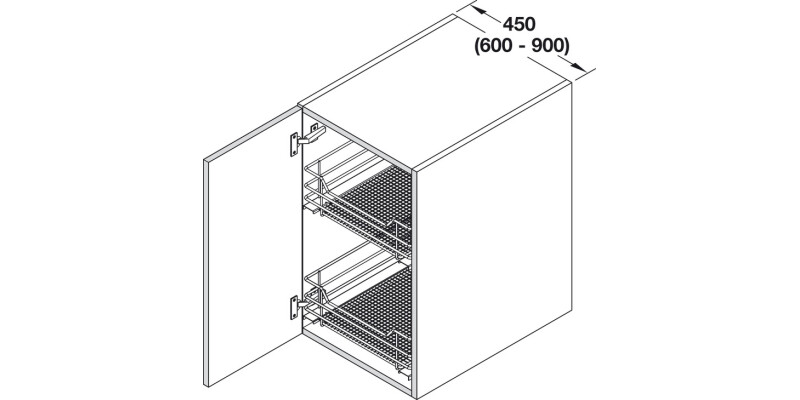 VS SUB 400mm PO Bskt Hinged 1xSph Chr