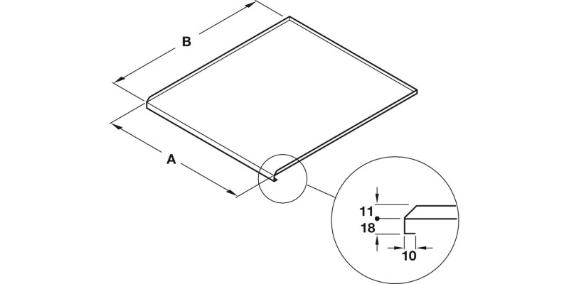 Base Unit Liner, Aluminium, for 18 mm Board Thickness