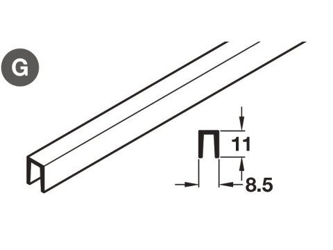 Bottom Guide Profile, for Sliding Wardrobe Doors, H&auml;fele System