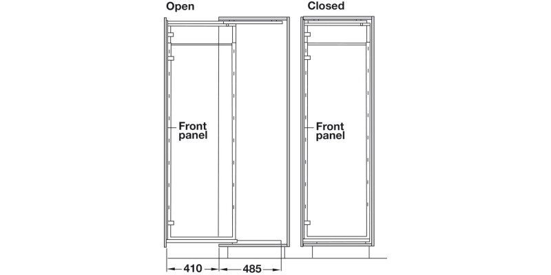 PO Larder 400mm 1700-1950mm C/F Linear