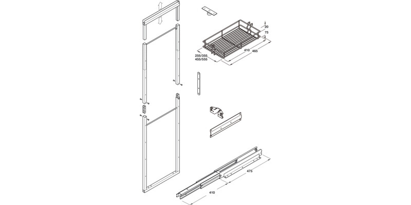 PO Larder 400mm 1700-1950mm C/F Linear