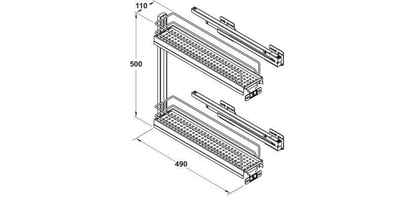 VS SUB Slim 150mm PO 90D 2-Tier Lva