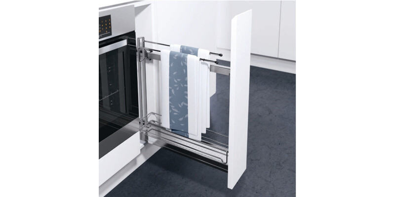 Storage Basket Set, with Towel Holder, 90deg, Width 100 mm, Vauth-Sagel VS SUB Sli