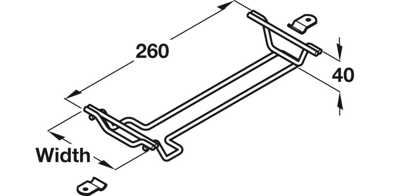 Wine Glass Rack 4xCol 4xClips Wall 500mm