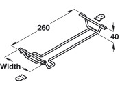 Wine Glass Rack 1xCol 2xClips Wall 150mm