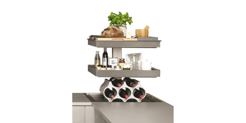 Corner Storage Unit, Vertical Rising, 2 or 3 Trays, Ninka Qanto