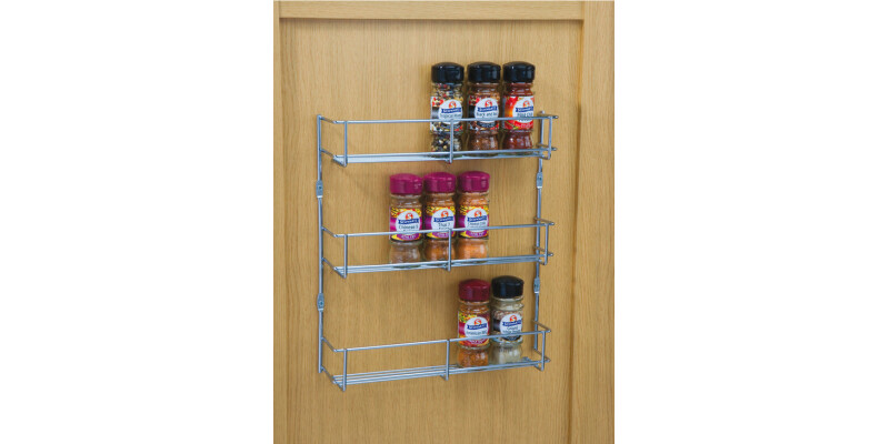 Spice and Packet Rack, Three Tier, Linear Wire, Depth 55 mm