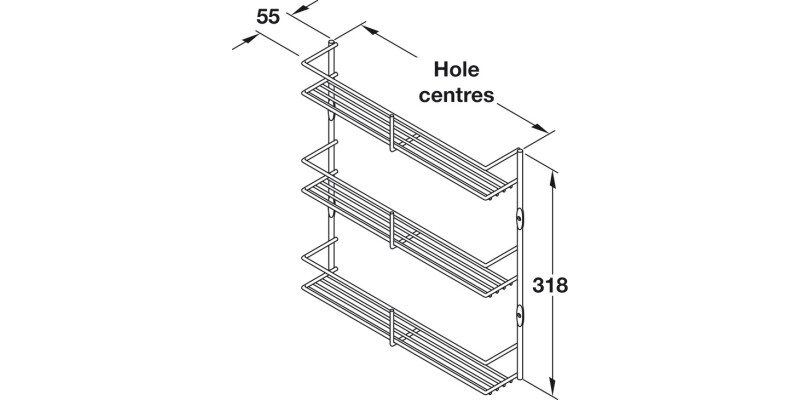 Spice/Pack Rack 3-Tier Linear 300x55mm