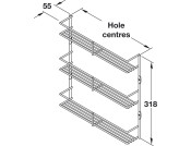 Spice/Pack Rack 3-Tier Linear 300x55mm