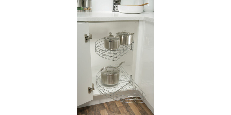 Carousel Set, Chrome Wire, Half Circle, for Min. Door Width 420 mm