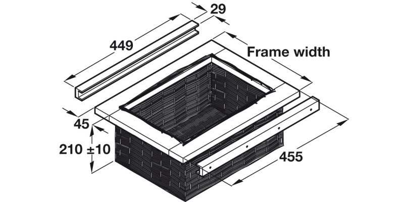 Wicker Basket/Beech Frame 400mm