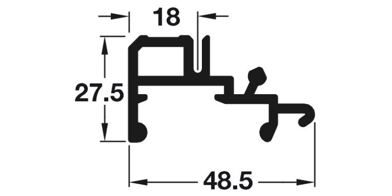 Top and Bottom Guide Rails, for Flush Sliding Wardrobe Doors, H&auml;fele PS40.1