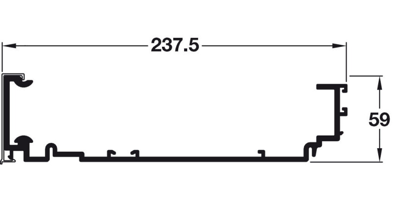 Top and Bottom Guide Rails, for Flush Sliding Wardrobe Doors, H&auml;fele PS40.1