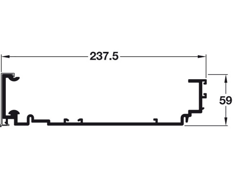 Top and Bottom Guide Rails, for Flush Sliding Wardrobe Doors, H&auml;fele PS40.1