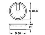 Cable Outlet 2prt D80x27mm Maple Lacq