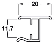Plinth Connector Linear 146mm Graphite