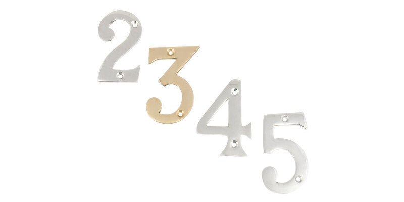 Numeral, 0-9, Face Fixing, 76 mm High, Zinc Alloy