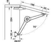 Duo Forte Flap/Lid Stay 28mm Hospa NP