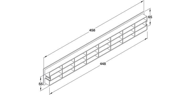 Vent Grille RM 458x65mm Pl Matt Silver