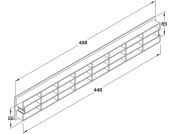 Vent Grille RM 458x65mm Pl Matt Silver