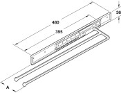 Towel Rail 3-Arm 465mm Alu/Pl Slv Ano