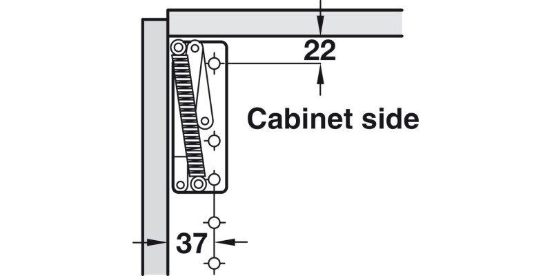 Swing Up Flap 85D Hinges Spr Both 2x180N